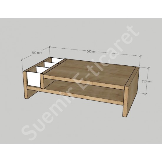 Sally Beyaz Monitör Yükseltici Stand