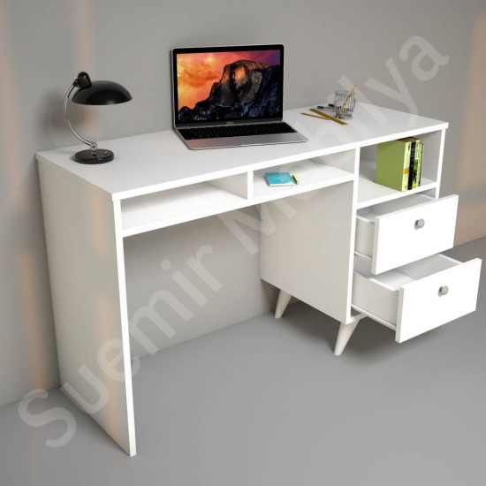 Linea Beyaz Çekmeceli Kompakt Çalışma Masası 120 cm Linea Beyaz Çekmeceli Kompakt Çalışma Masası 120 cm