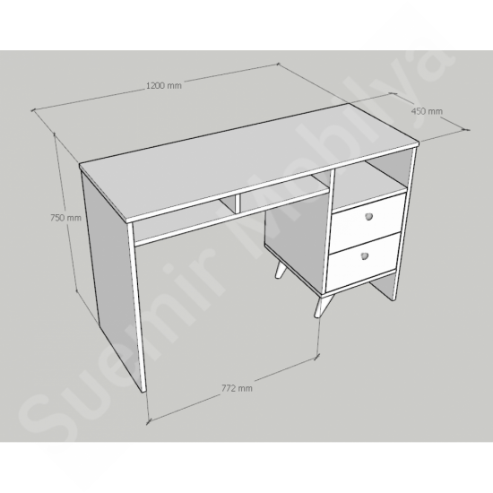 Linea Beyaz Çekmeceli Kompakt Çalışma Masası 120 cm Linea Beyaz Çekmeceli Kompakt Çalışma Masası 120 cm
