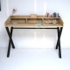 Tresson Safir Meşe Siyah Metal Ayaklı Organizer Çalışma Masası 120 cm 