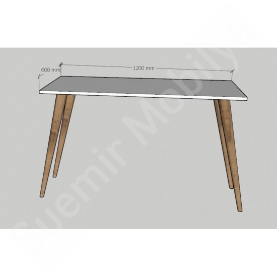 Monsera Beyaz Masif Ayaklı Çalışma Masası 120 cm Monsera Beyaz Masif Ayaklı Çalışma Masası 120 cm