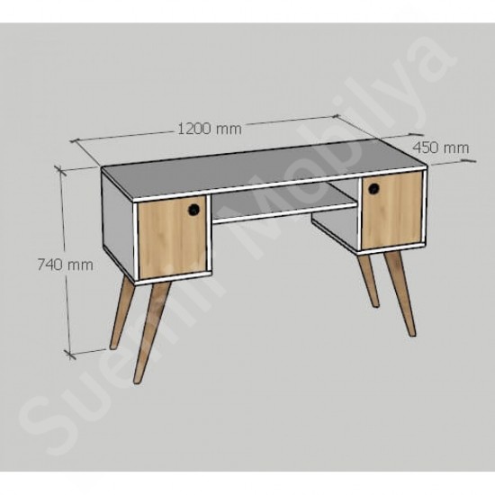 Vintessa Beyaz Safir Meşe Ayaklı Çekmeceli Çalışma Masası 120 cm Vintessa Beyaz Safir Meşe Ayaklı Çekmeceli Çalışma Masası 120 cm