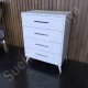 Alvora Beyaz 4 Çekmeceli Modern Şifonyer 61 cm