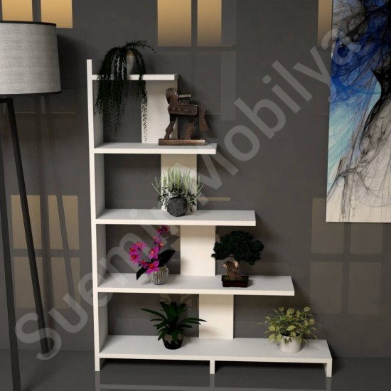 Scalora Beyaz Modern Basamaklı Kitaplık 92 cm Scalora Beyaz Modern Basamaklı Kitaplık 92 cm