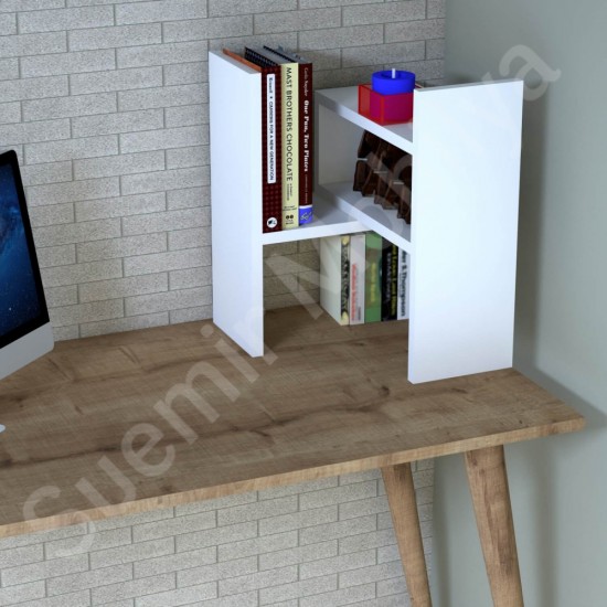 Minivio Beyaz Masa Üstü Çok Gözlü Kitaplık 58 cm Minivio Beyaz Masa Üstü Çok Gözlü Kitaplık 58 cm