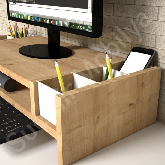 Funova Safir Meşe Monitör Yükseltici Stand 70 cm