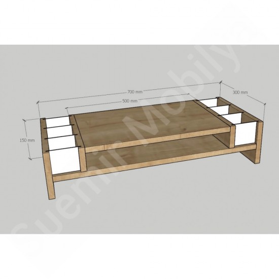 Funova Safir Meşe Monitör Yükseltici Stand 70 cm