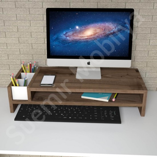 Sarella Ceviz-Beyaz Monitör Yükseltici Stand 54 cm Sarella Ceviz-Beyaz Monitör Yükseltici Stand 54 cm