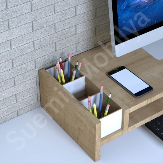 Sarella Safir Meşe Monitör Yükseltici Stand 54 cm