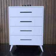 Alvora Beyaz 4 Çekmeceli Modern Şifonyer 61 cm