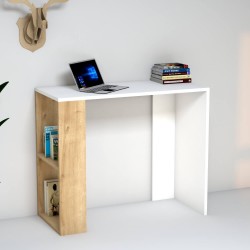 Alvora Beyaz Doğal Raflı Çalışma Masası 90 cm