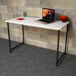 Delta Beyaz Metal Ayaklı Çalışma Masası 120 cm