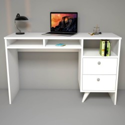 Linea Beyaz Çekmeceli Kompakt Çalışma Masası 120 cm