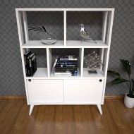 Lunera Beyaz Modern Bölmeli Kitaplık 80 cm