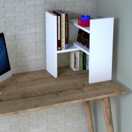 Minivio Beyaz Masa Üstü Çok Gözlü Kitaplık 58 cm