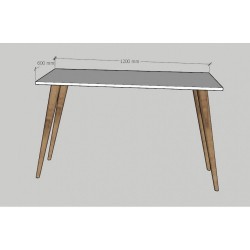 Monsera Beyaz Masif Ayaklı Çalışma Masası 120 cm Monsera Beyaz Masif Ayaklı Çalışma Masası 120 cm