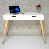 Nordiva Beyaz Masif Ayaklı Çalışma Masası 100 cm