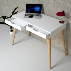 Nordiva Beyaz Masif Ayaklı Çalışma Masası 100 cm Nordiva Beyaz Masif Ayaklı Çalışma Masası 100 cm