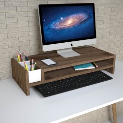 Sarella Ceviz-Beyaz Monitör Yükseltici Stand 54 cm