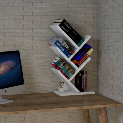 Zentra Maxi Beyaz Eğik Raflı Masa Üstü Kitaplık 30 cm